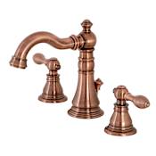 Kingston Brass American Classic 1.2 GPM Widespread Bathroom Faucet with Pop-Up Drain Assembly Antique Copper