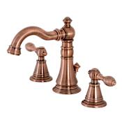 Kingston Brass English Classic 1.2 GPM Widespread Bathroom Faucet with Pop-Up Drain Assembly Antique Copper