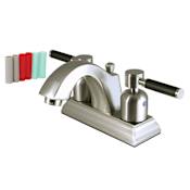 Kingston Brass Kaiser 1.2 GPM Centerset Bathroom Faucet with Pop-Up Drain Assembly Brushed Nickel