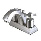 Kingston Brass Millennium 1.2 GPM Centerset Bathroom Faucet with Pop-Up Drain Assembly Brushed Nickel