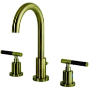 Kingston Brass Kaiser 1.2 GPM Widespread Bathroom Faucet with Pop-Up Drain Assembly Antique Brass
