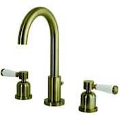 Kingston Brass Paris 1.2 GPM Widespread Bathroom Faucet with Pop-Up Drain Assembly Antique Brass