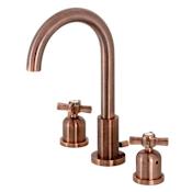 Kingston Brass Millennium 1.2 GPM Widespread Bathroom Faucet with Pop-Up Drain Assembly Antique Copper