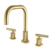 Kingston Brass Convergent 1.2 GPM Widespread Bathroom Faucet with Pop-Up Drain Assembly Brushed Brass