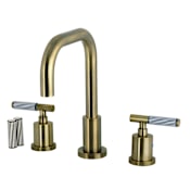 Kingston Brass Verona 1.2 GPM Widespread Bathroom Faucet and Lever Handles with Pop-Up Drain Assembly Antique Brass