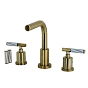Kingston Brass Verona 1.2 GPM Widespread Bathroom Faucet with Pop-Up Drain Assembly Antique Brass