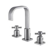 Kingston Brass Concord 1.2 GPM Widespread Bathroom Faucet with Pop-Up Drain Assembly Brushed Nickel