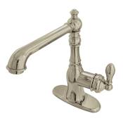 Kingston Brass American Classic 1.2 GPM Single Hole Bathroom Faucet with Pop-Up Drain Assembly Brushed Nickel