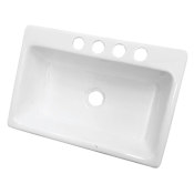 Kingston Brass Towne 33" Undermount Single Basin Kitchen Sink White