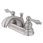 Kingston Brass Vintage 1.2 GPM Centerset Bathroom Faucet with Pop-Up Drain Assembly Brushed Nickel