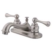 Kingston Brass Vintage 1.2 GPM Centerset Bathroom Faucet with Pop-Up Drain Assembly Brushed Nickel