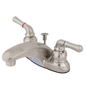 Kingston Brass Magellan 1.2 GPM Centerset Bathroom Faucet with Pop-Up Drain Assembly Brushed Nickel