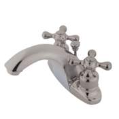 Kingston Brass English Country 1.2 GPM Centerset Bathroom Faucet with Pop-Up Drain Assembly Brushed Nickel