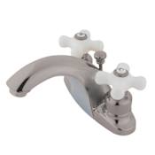 Kingston Brass English Country 1.2 GPM Centerset Bathroom Faucet with Pop-Up Drain Assembly Brushed Nickel