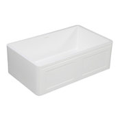 Kingston Brass Arcticstone 33" Farmhouse Single Basin Stone Composite Kitchen Sink with Basket Strainer Matte White