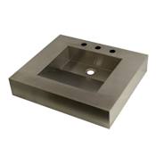 Kingston Brass Kingston Commercial 25" Double Basin Console Ramp Sink Brushed Stainless Steel