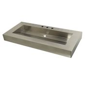 Kingston Brass Kingston Commercial 49" Double Basin Console Sink Brushed Stainless Steel