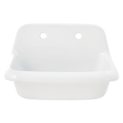 Kingston Brass Doriteal 23-3/4" Specialty Ceramic Wall Mounted Bathroom Sink with 2 Faucet Holes at 8" Centers Glossy White