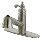 Kingston Brass Templeton 1.8 GPM Single Hole Pull Out Kitchen Faucet Brushed Nickel