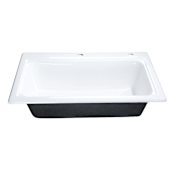 Kingston Brass Towne 33" Drop In Single Basin Cast Iron Kitchen Sink White