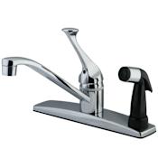 Kingston Brass 1.8 GPM Single Hole Kitchen Faucet - Includes Side Spray Polished Chrome
