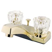 Kingston Brass Columbia 1.2 GPM Centerset Bathroom Faucet with Pop-Up Drain Assembly Polished Brass