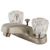 Kingston Brass Americana 1.2 GPM Centerset Bathroom Faucet with Pop-Up Drain Assembly Brushed Nickel