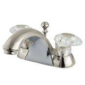 Kingston Brass Naples 1.2 GPM Centerset Bathroom Faucet with Pop-Up Drain Assembly Brushed Nickel