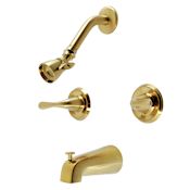 Kingston Brass Yosemite Tub and Shower Trim Package with 1.8 GPM Single Function Shower Head Brushed Brass