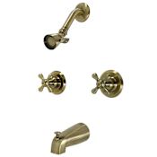 Kingston Brass Victorian Tub and Shower Trim Package with Single Function Shower Head Antique Brass