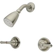 Kingston Brass Magellan Tub and Shower Trim with Single Function Shower Head, Metal Lever Handles Brushed Nickel