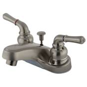 Kingston Brass Magellan 1.2 GPM Centerset Bathroom Faucet with Pop-Up Drain Assembly Brushed Nickel