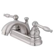 Kingston Brass Knight 1.2 GPM Centerset Bathroom Faucet with Pop-Up Drain Assembly Brushed Nickel