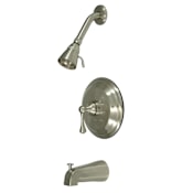 Kingston Brass English Vintage Tub and Shower Trim Package with 1.8 GPM Single Function Shower Head Brushed Nickel