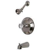 Kingston Brass Celebrity Tub and Shower Trim Package with 1.8 GPM Single Function Shower Head Brushed Nickel