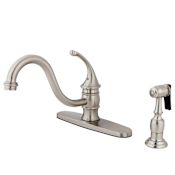 Kingston Brass Georgian 1.8 GPM Standard Kitchen Faucet - Includes Side Spray Brushed Nickel