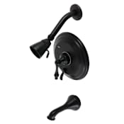 Kingston Brass Restoration Tub and Shower Trim Package with 1.8 GPM Single Function Shower Head Matte Black