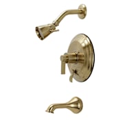 Kingston Brass NuvoFusion Tub and Shower Trim Package with Single Function Shower Head Brushed Brass