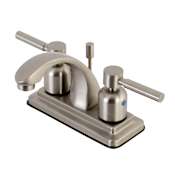 Kingston Brass Concord 1.2 GPM Centerset Bathroom Faucet with Pop-Up Drain Assembly Brushed Nickel