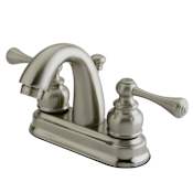Kingston Brass Vintage 1.2 GPM Centerset Bathroom Faucet with Pop-Up Drain Assembly Brushed Nickel