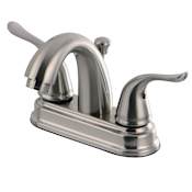 Kingston Brass Yosemite 1.2 GPM Centerset Bathroom Faucet with Pop-Up Drain Assembly Brushed Nickel