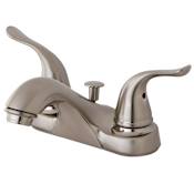 Kingston Brass Yosemite 1.2 GPM Centerset Bathroom Faucet with Pop-Up Drain Assembly Brushed Nickel