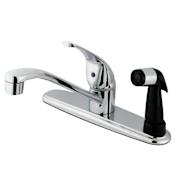 Kingston Brass Chatham 1.8 GPM Single Hole Kitchen Faucet - Includes Side Spray Polished Chrome