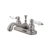 Kingston Brass Restoration 1.2 GPM Centerset Bathroom Faucet with Pop-Up Drain Assembly Brushed Nickel