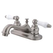Kingston Brass Restoration 1.2 GPM Centerset Bathroom Faucet with Pop-Up Drain Assembly Brushed Nickel