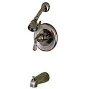Kingston Brass Magellan Tub and Shower Trim Package with 1.8 GPM Multi Function Shower Head Black Stainless Steel