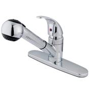 Kingston Brass Legacy 1.8 GPM Single Hole Pull Out Kitchen Faucet Polished Chrome