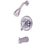 Kingston Brass Chatham Tub and Shower Trim with Metal Lever Handle and Valve Polished Chrome