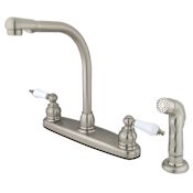 Kingston Brass Victorian 1.8 GPM Standard Kitchen Faucet - Includes Side Spray Brushed Nickel