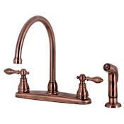 Kingston Brass American Classic 1.8 GPM Centerset Kitchen Faucet – Includes Escutcheon Antique Copper